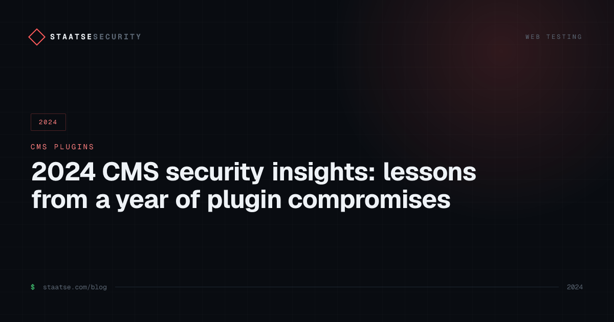 2024 CMS security insights: lessons from a year of plugin compromises